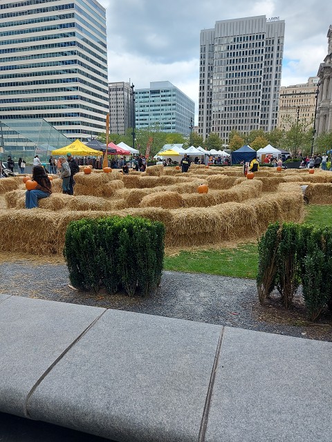20231008 124531 - City Hall Halloween Hay Bail Maze